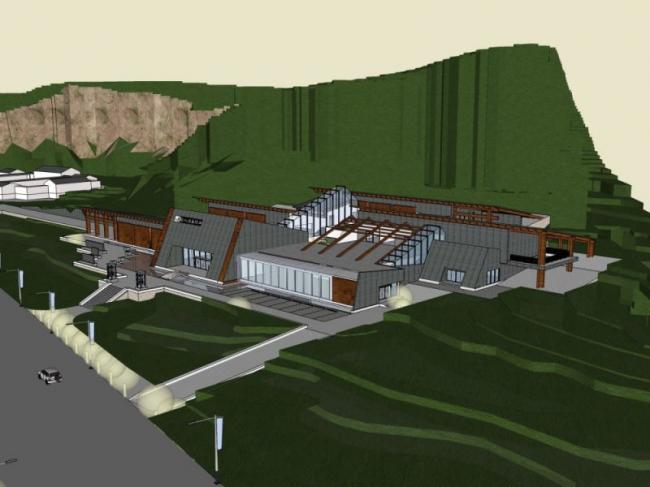 Sketchup文化模型|多层山地博物馆，文化建筑，现代风格
