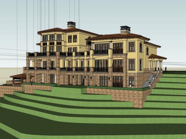 Sketchup商业模型|多层会所，欧式古典风格