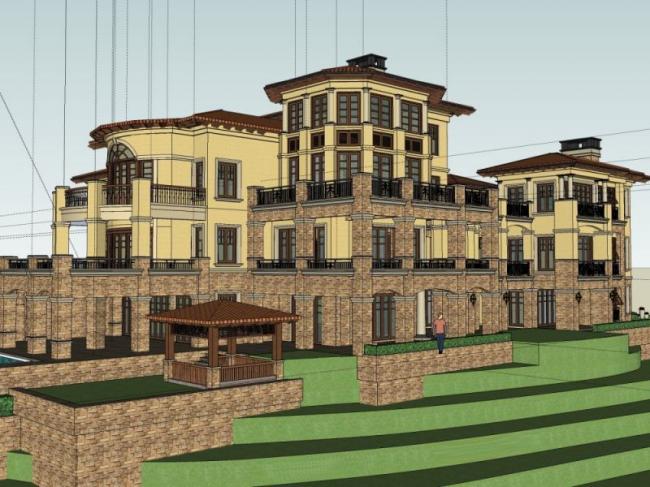 Sketchup商业模型|多层会所，欧式古典风格