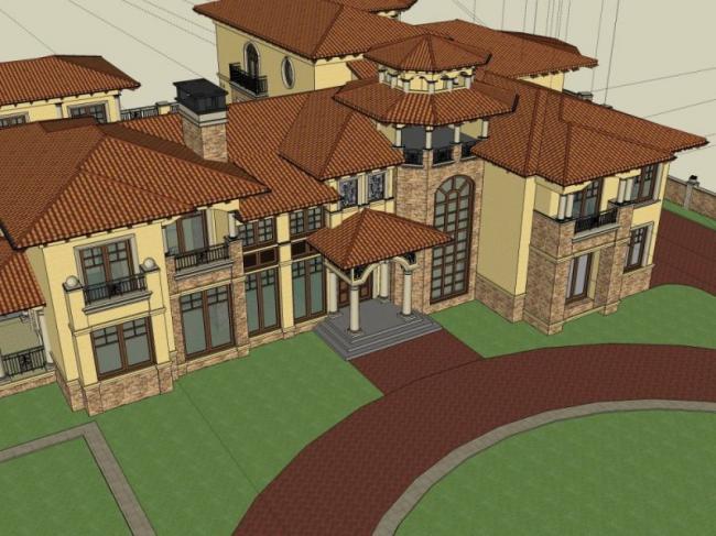 Sketchup商业模型|多层会所，欧式古典风格