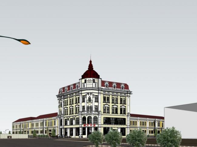 Sketchup文化模型|多层书店，文化建筑，古典风格