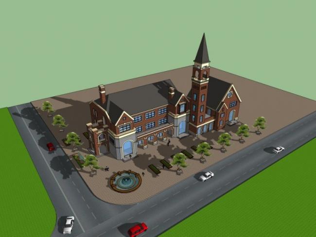 Sketchup商业模型|会所，欧式古典风格