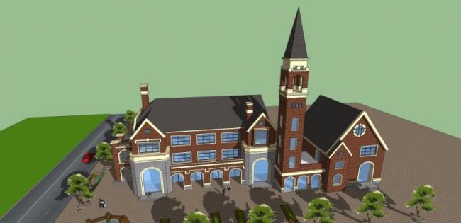 Sketchup商业模型|会所，欧式古典风格