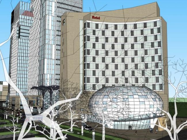 Sketchup综合体模型|多高层商业综合体，办公，酒店，现代风格