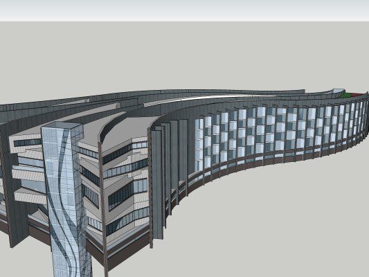 Sketchup酒店模型|多层酒店，现代风格