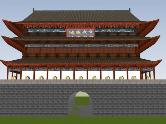 Sketchup古建筑模型|多层西安钟楼，古建，中式风格