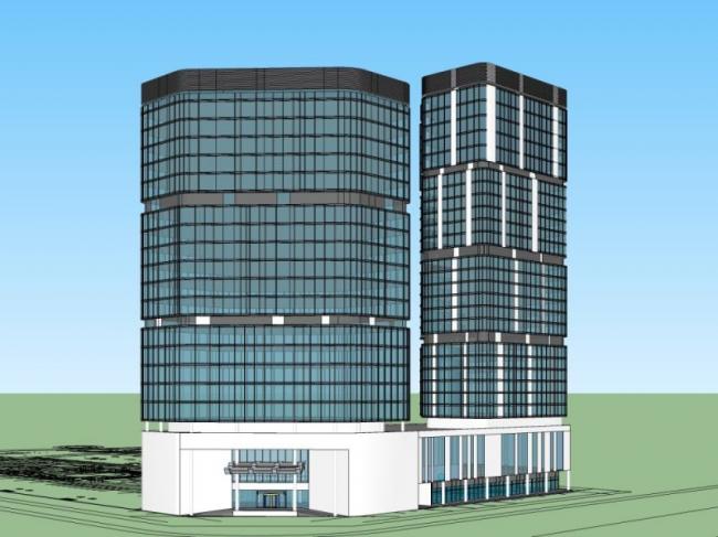 Sketchup酒店模型|高层酒店，现代风格