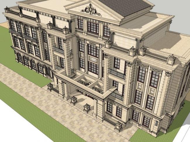 Sketchup商业模型|多层会所，法式古典风格