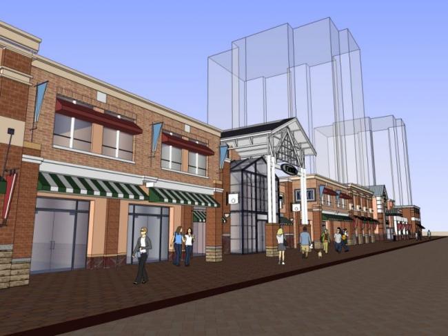 Sketchup商业模型|低层商业步行街，现代风格