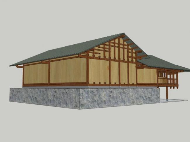 Sketchup古建筑模型|多层吊脚楼，古建，中式风格