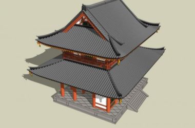 Sketchup古建筑模型|多层古建筑，中式风格-BIM建筑网