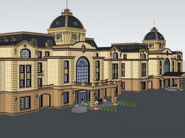 Sketchup商业模型|多层会所，欧式古典风格