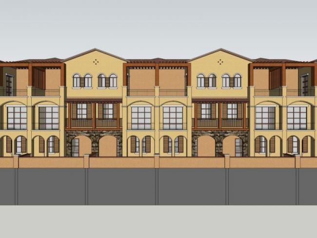 Sketchup住宅模型|联排住宅，古典风格