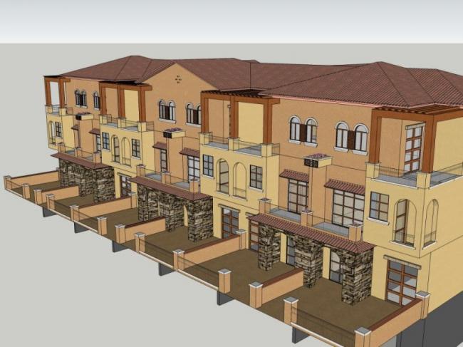 Sketchup住宅模型|联排住宅，古典风格