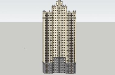 Sketchup住宅模型|超高层住宅，居住建筑，古典风格-BIM建筑网