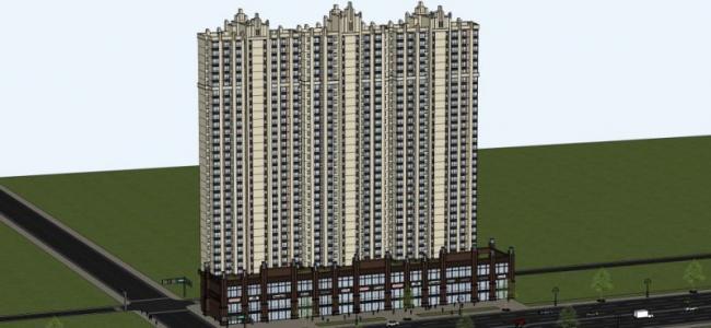 Sketchup住宅模型|超高层住宅，古典风格