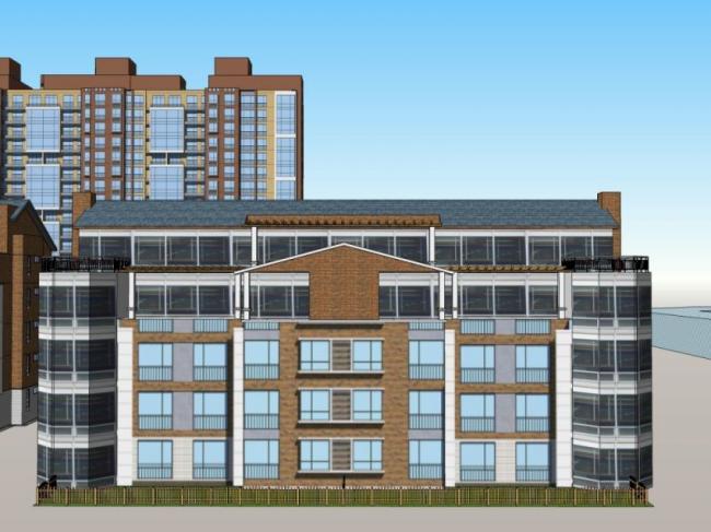 Sketchup住宅模型|多层及高层住宅，现代风格