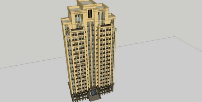 Sketchup住宅模型|高层住宅，居住建筑，古典风格