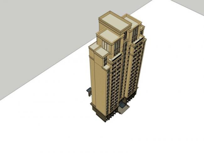 Sketchup住宅模型|高层住宅，居住建筑，古典风格