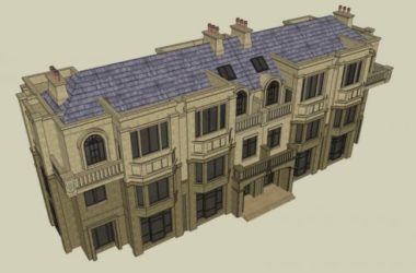 Sketchup住宅模型|联排住宅，古典风格-BIM建筑网