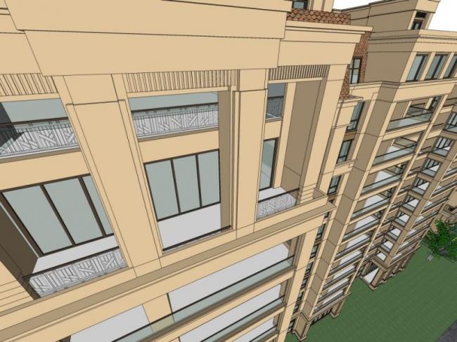 Sketchup住宅模型|小高层住宅，居住建筑，古典风格