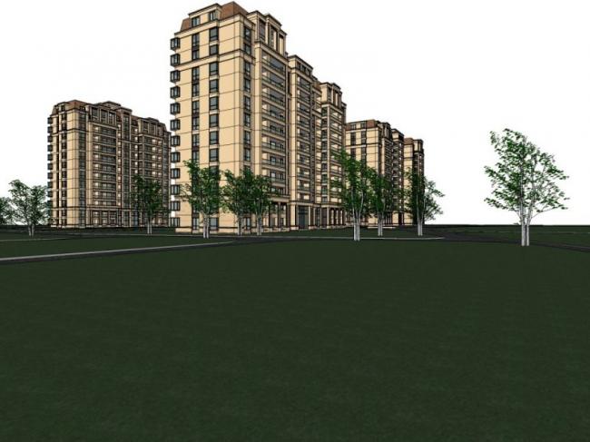 Sketchup住宅模型|小高层住宅，居住建筑，古典风格