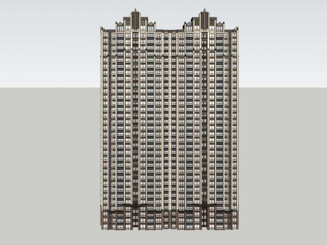 Sketchup住宅模型|超高层住宅，居住建筑，古典风格