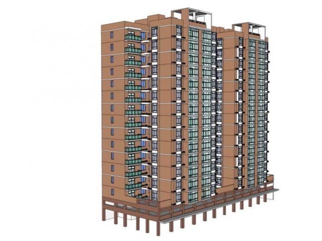 Sketchup住宅模型|高层住宅，现代风格