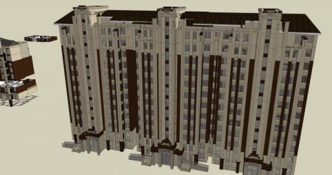 Sketchup住宅模型|高层住宅，居住建筑，古典风格