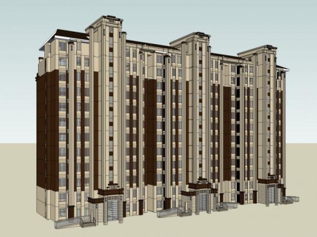 Sketchup住宅模型|高层住宅，居住建筑，古典风格
