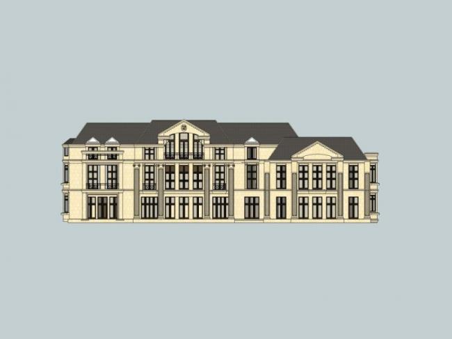 Sketchup住宅模型|多层住宅，欧式古典风格