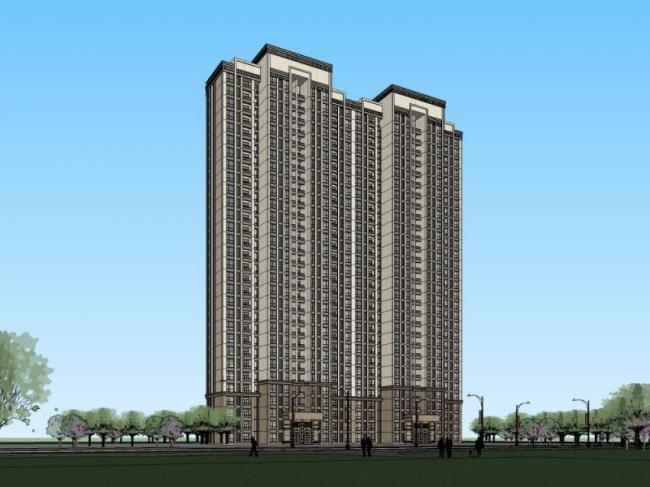 Sketchup住宅模型|超高层住宅，居住建筑，古典风格