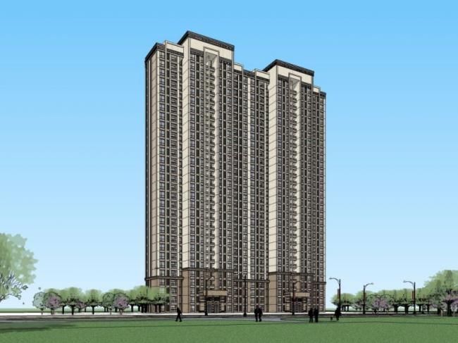 Sketchup住宅模型|超高层住宅，居住建筑，古典风格