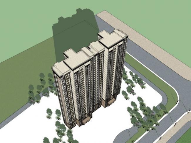 Sketchup住宅模型|超高层住宅，居住建筑，古典风格