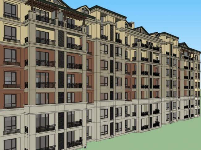 Sketchup住宅模型|多层住宅，居住建筑，古典风格