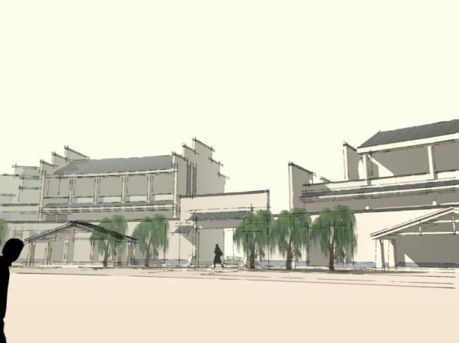 Sketchup商业模型|多层会所，中式风格