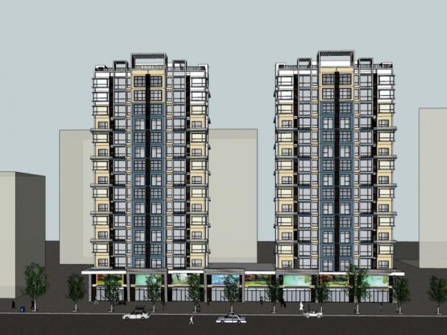 Sketchup住宅模型|高层住宅，现代风格