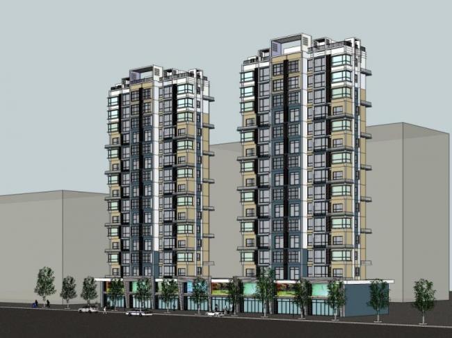 Sketchup住宅模型|高层住宅，现代风格