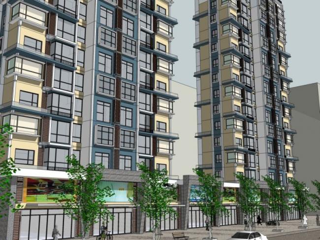 Sketchup住宅模型|高层住宅，现代风格