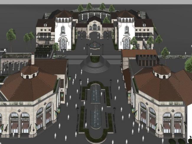 Sketchup商业模型|低层商业街，现代风格