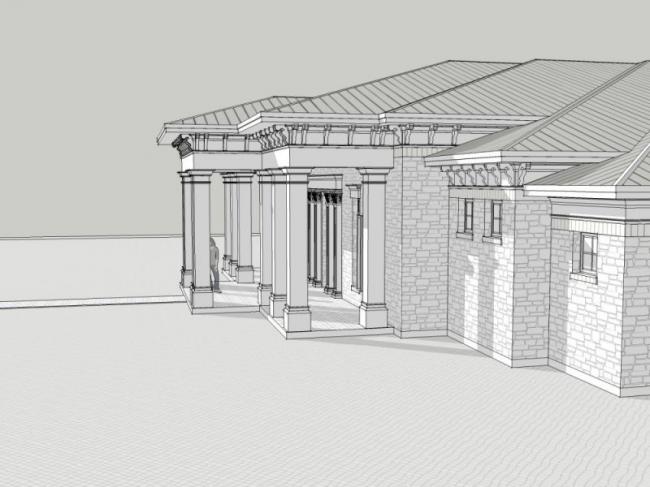 Sketchup商业模型|低层会所，欧式风格