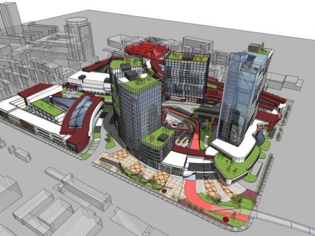 Sketchup综合体模型|多高层商业综合体，住宅，办公，现代风格