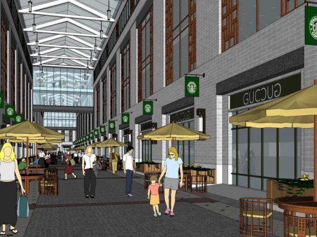 Sketchup商业模型|多层商业街，现代中式风格