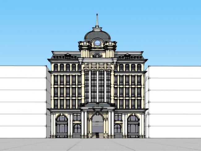 Sketchup商业模型|多层会所，欧式风格