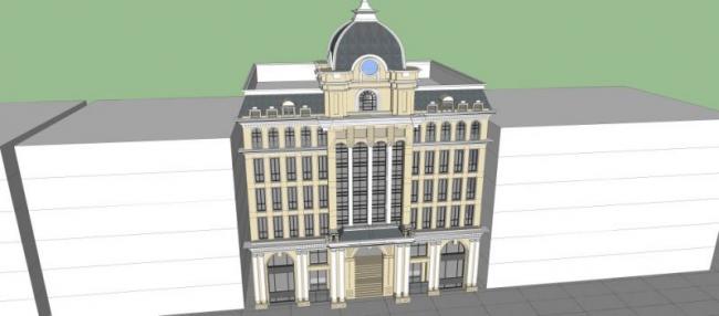 Sketchup商业模型|多层会所，欧式风格