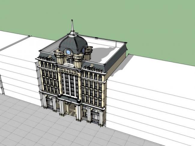 Sketchup商业模型|多层会所，欧式风格