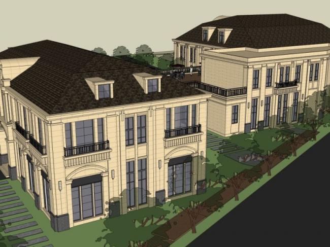 Sketchup商业模型|法式公馆，现代风格