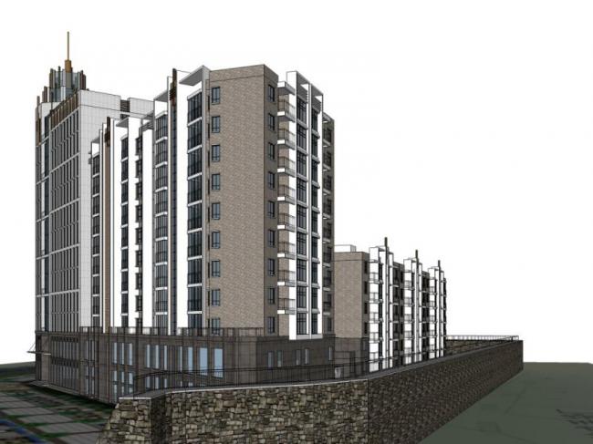 Sketchup住宅模型|高层住宅，现代风格