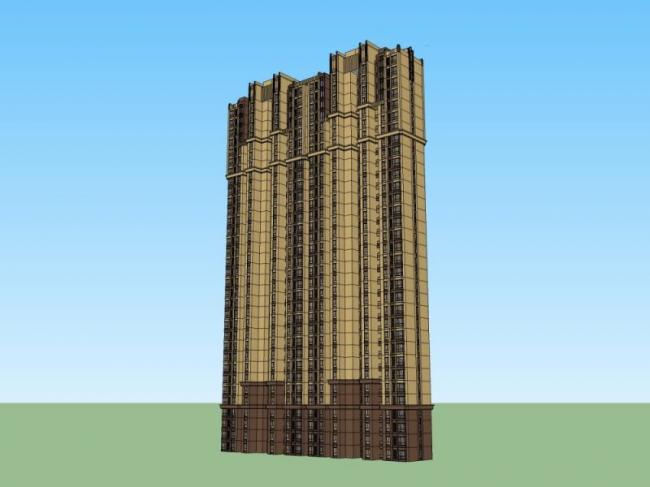 Sketchup住宅模型|超高层住宅，居住建筑，古典风格
