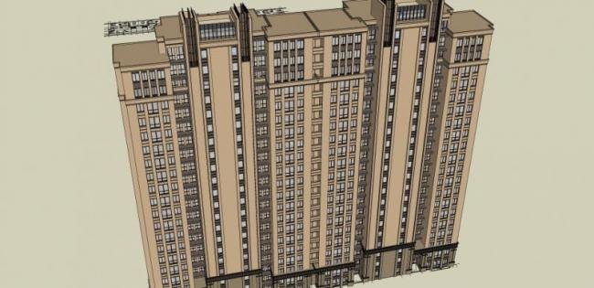 Sketchup住宅模型|高层住宅，居住建筑，古典风格